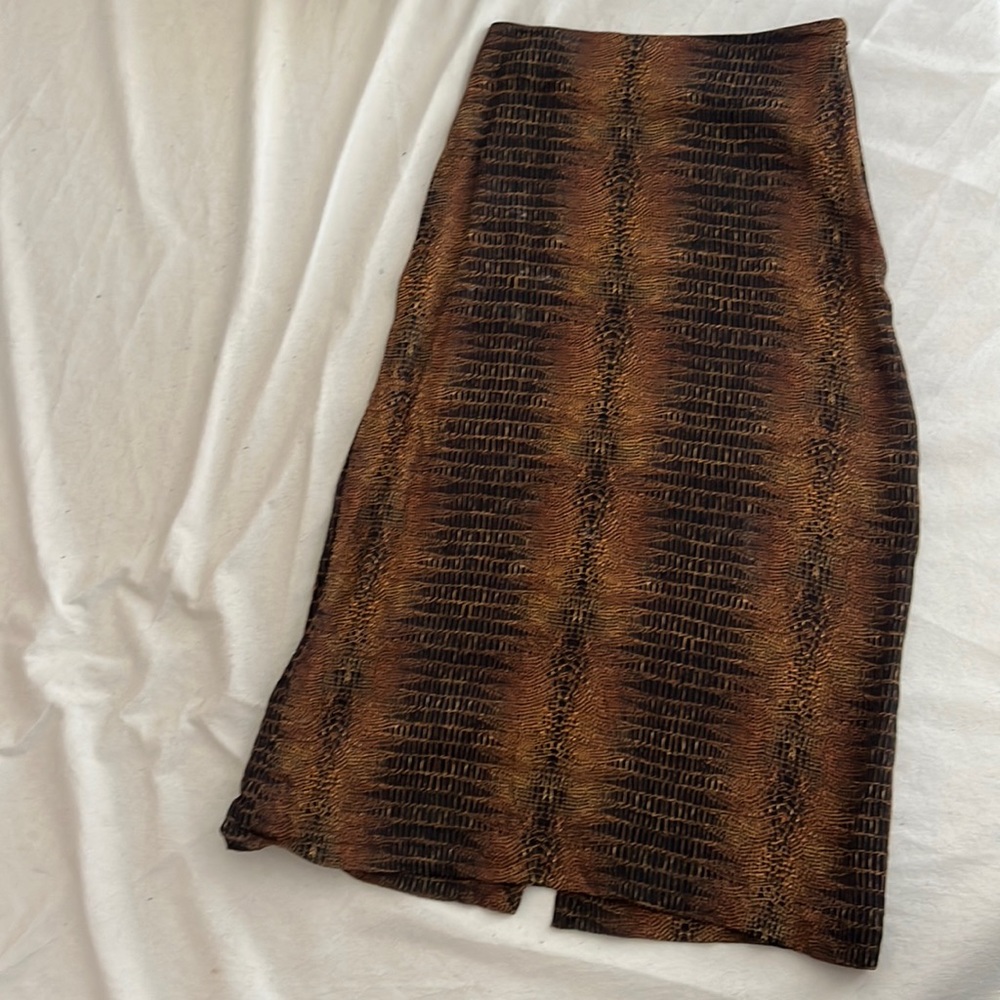 & other stories animal print midi skirt